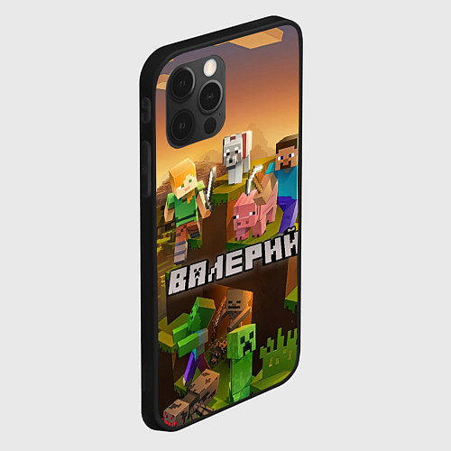 Чехол iPhone 12 Pro Max Валерий Minecraft / 3D-Черный – фото 2