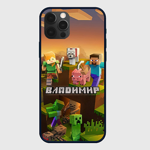 Чехол iPhone 12 Pro Max Владимир Minecraft / 3D-Черный – фото 1