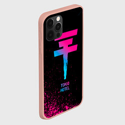 Чехол для iPhone 12 Pro Max Tokio Hotel - neon gradient, цвет: 3D-светло-розовый — фото 2