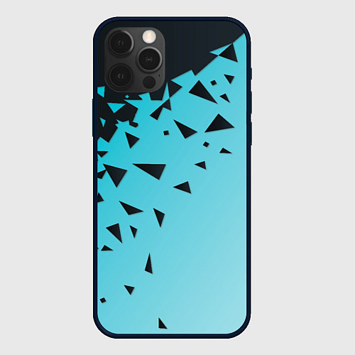 Чехол iPhone 12 Pro Max Осколки Абстракции / 3D-Черный – фото 1