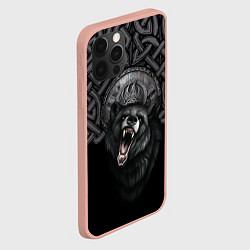 Чехол для iPhone 12 Pro Max Щит Велеса с медведем, цвет: 3D-светло-розовый — фото 2