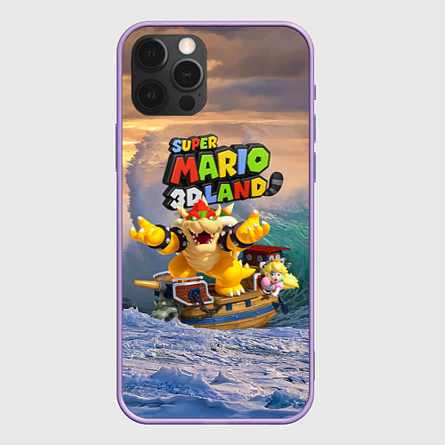 Чехол iPhone 12 Pro Max Принцесса Персик на корабле Боузера - Super Mario / 3D-Сиреневый – фото 1