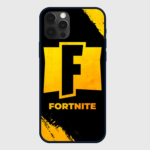 Чехол iPhone 12 Pro Max Fortnite - gold gradient / 3D-Черный – фото 1