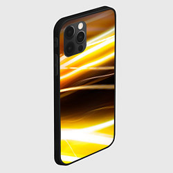 Чехол для iPhone 12 Pro Max Желтые неоновые полосы, цвет: 3D-черный — фото 2