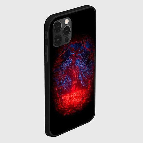 Чехол iPhone 12 Pro Max Stranger Things - monster / 3D-Черный – фото 2