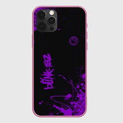 Чехол для iPhone 12 Pro Max Blink 182 фиолетовые брызги, цвет: 3D-малиновый