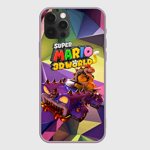Чехол iPhone 12 Pro Max Точило Боузера - Super Mario 3D World / 3D-Серый – фото 1
