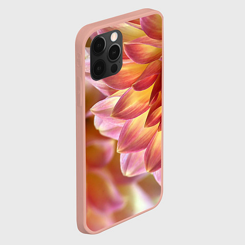 Чехол iPhone 12 Pro Max Оранжевые георгины лепестки / 3D-Светло-розовый – фото 2