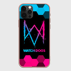 Чехол iPhone 12 Pro Max Watch Dogs - neon gradient