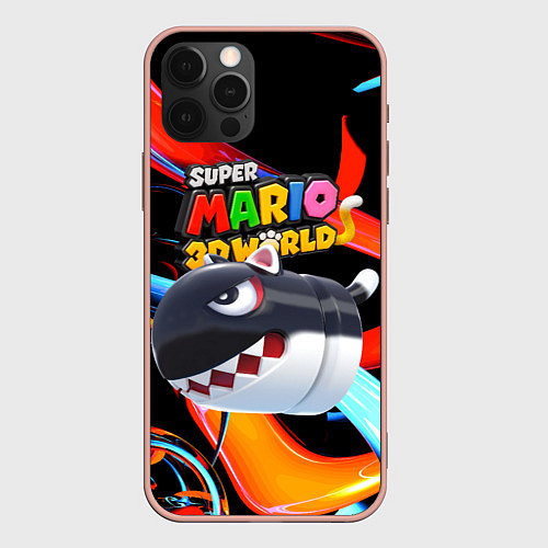 Чехол iPhone 12 Pro Max Cat Bullet Bill - Super mario 3D World - Nintendo / 3D-Светло-розовый – фото 1