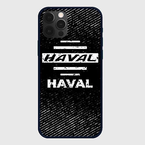 Чехол iPhone 12 Pro Max Haval с потертостями на темном фоне / 3D-Черный – фото 1