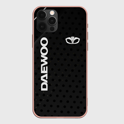 Чехол iPhone 12 Pro Max Daewoo Карбон / 3D-Светло-розовый – фото 1
