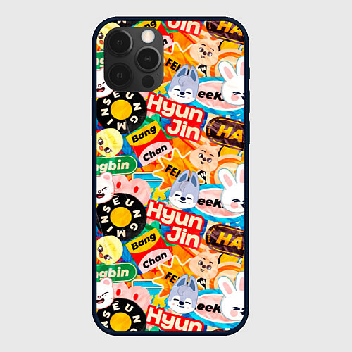 Чехол iPhone 12 Pro Max Skzoo stickers characters / 3D-Черный – фото 1