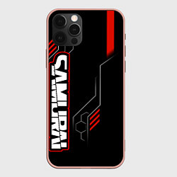 Чехол iPhone 12 Pro Max Samurai - Красный техно - Киберпанк