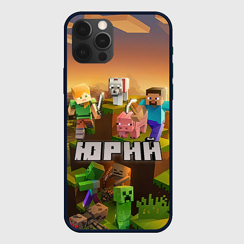 Чехол iPhone 12 Pro Max Юрий Minecraft / 3D-Черный – фото 1