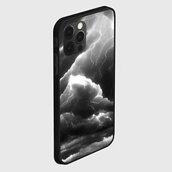 Чехол для iPhone 12 Pro Max Молнии в черных тучах, цвет: 3D-черный — фото 2