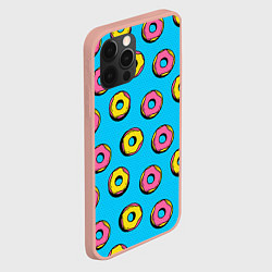Чехол для iPhone 12 Pro Max Желтые и розовые пончики, цвет: 3D-светло-розовый — фото 2