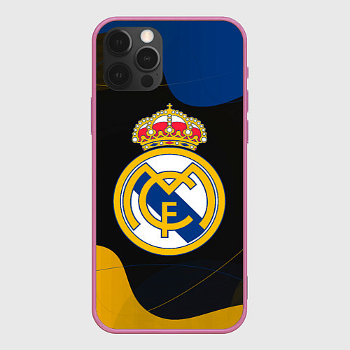 Чехол iPhone 12 Pro Max Real madrid Абстракция / 3D-Малиновый – фото 1