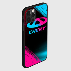 Чехол для iPhone 12 Pro Max Chery - neon gradient, цвет: 3D-черный — фото 2