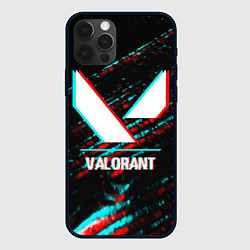 Чехол iPhone 12 Pro Max Valorant в стиле glitch и баги графики на темном ф