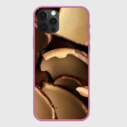 Чехол для iPhone 12 Pro Max Кусочки шоколадных яйиц, цвет: 3D-малиновый