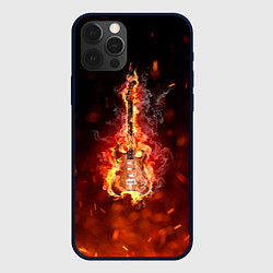 Чехол для iPhone 12 Pro Max Гитара - пламя, цвет: 3D-черный