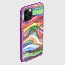 Чехол для iPhone 12 Pro Max Красочные волны акварель, цвет: 3D-сиреневый — фото 2