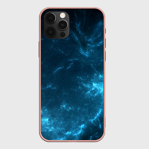 Чехол iPhone 12 Pro Max Blue stars / 3D-Светло-розовый – фото 1