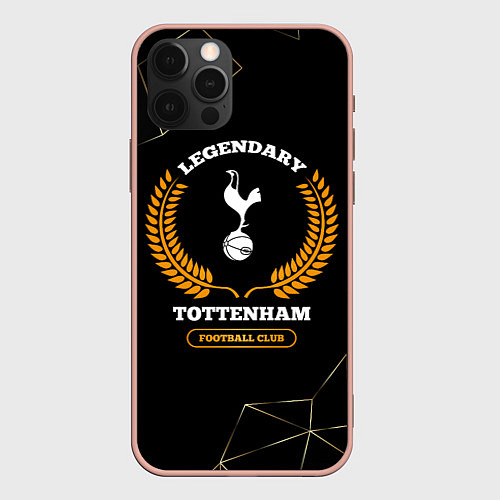 Чехол iPhone 12 Pro Max Лого Tottenham и надпись legendary football club н / 3D-Светло-розовый – фото 1