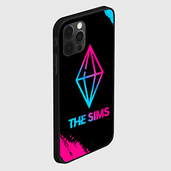 Чехол для iPhone 12 Pro Max The Sims - neon gradient, цвет: 3D-черный — фото 2