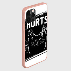 Чехол для iPhone 12 Pro Max Группа Hurts и рок кот, цвет: 3D-светло-розовый — фото 2