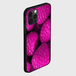 Чехол для iPhone 12 Pro Max Ягоды малины, цвет: 3D-черный — фото 2
