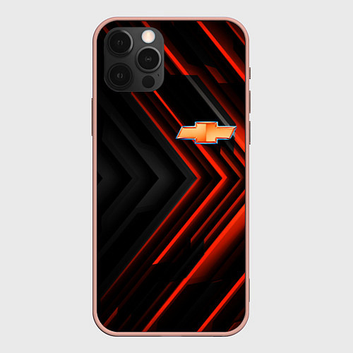 Чехол iPhone 12 Pro Max Chevrolet art / 3D-Светло-розовый – фото 1