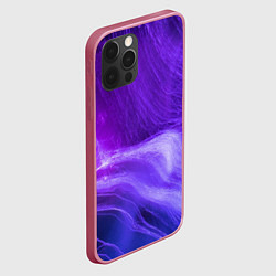 Чехол для iPhone 12 Pro Max Неоновые волны, цвет: 3D-малиновый — фото 2