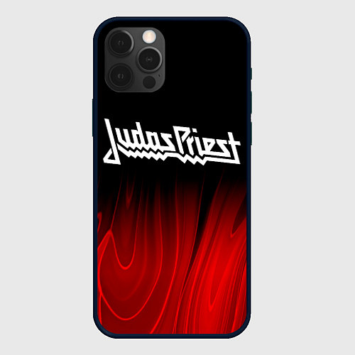 Чехол iPhone 12 Pro Max Judas Priest red plasma / 3D-Черный – фото 1