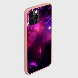 Чехол для iPhone 12 Pro Max Фиолетовые неоновые блики, цвет: 3D-светло-розовый — фото 2