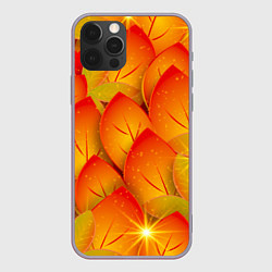 Чехол для iPhone 12 Pro Max Осенние желтые листья, цвет: 3D-серый