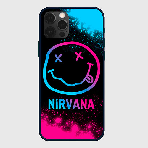 Чехол iPhone 12 Pro Max Nirvana - neon gradient / 3D-Черный – фото 1