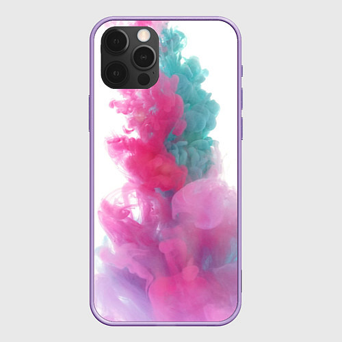 Чехол iPhone 12 Pro Max Яркий красочный дым / 3D-Сиреневый – фото 1