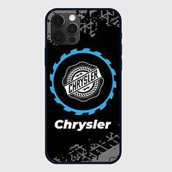 Чехол для iPhone 12 Pro Max Chrysler в стиле Top Gear со следами шин на фоне, цвет: 3D-черный