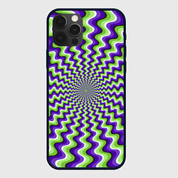 Чехол для iPhone 12 Pro Max Гипнотические полосы - оптическая иллюзия, цвет: 3D-черный