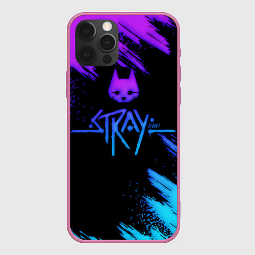 Чехол iPhone 12 Pro Max Stray game neon / 3D-Малиновый – фото 1