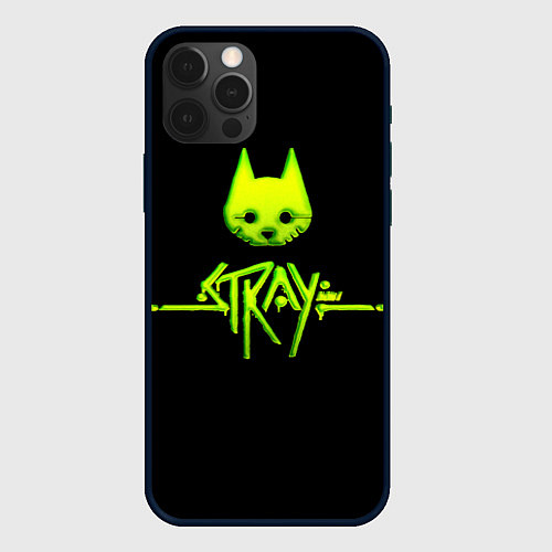 Чехол iPhone 12 Pro Max Stray green neon / 3D-Черный – фото 1