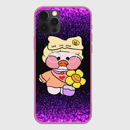 Чехол iPhone 12 Pro Max Утя: Лалафанфан уточка / 3D-Малиновый – фото 1