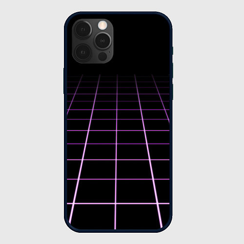 Чехол iPhone 12 Pro Max Неоновая сетка - оптическая иллюзия / 3D-Черный – фото 1