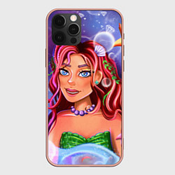 Чехол для iPhone 12 Pro Max Милая русалочка, цвет: 3D-светло-розовый