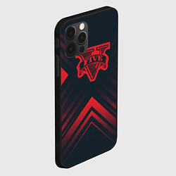 Чехол для iPhone 12 Pro Max Красный символ GTA на темном фоне со стрелками, цвет: 3D-черный — фото 2