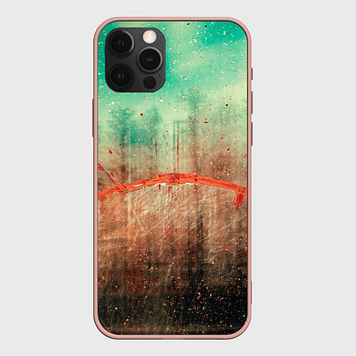 Чехол iPhone 12 Pro Max Светло-зелёное небо, деревья и множество красок / 3D-Светло-розовый – фото 1