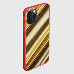 Чехол для iPhone 12 Pro Max Золотая голографическая диагональ, цвет: 3D-красный — фото 2