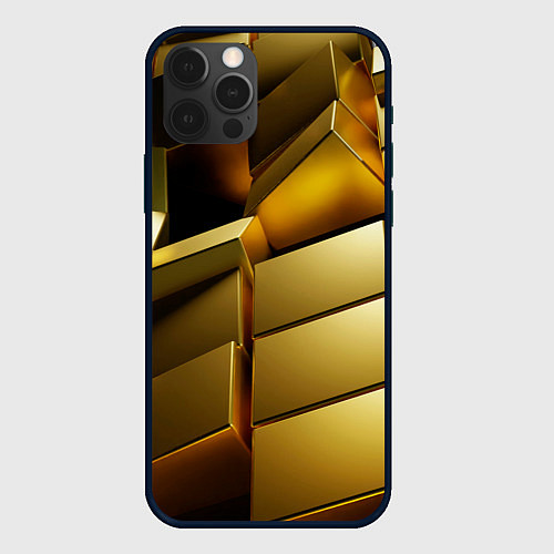 Чехол iPhone 12 Pro Max Золото / 3D-Черный – фото 1